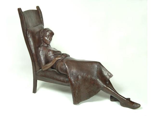 Sydney Harpley (1927 - 1992) Girl on a chair