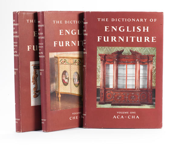 Edwards (Ralph) C.B.E, F.S.A, The Dictionary of English Furniture (3 vols), Country Life Limited, second edition, revised, 1954