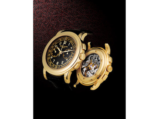 Patek Philippe. A very fine and rare 18ct gold manual wind chronograph wristwatchRef: 5070YG, Circa 2006