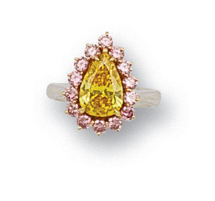 A coloured diamond ring