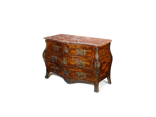 A Louis XV ormolu-mounted kingwood, satin&#233; and parquetry commode &#224; la R&#233;gence