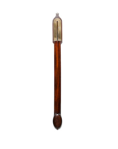 A late 18th century mahogany stick barometer Knie, Edinburgh