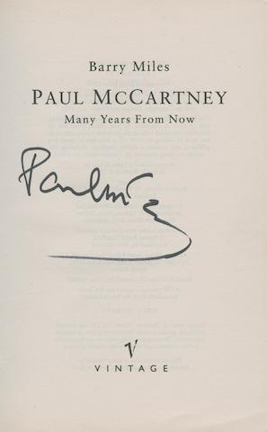 An autographed copy of the biography 'Many Years From Now',
