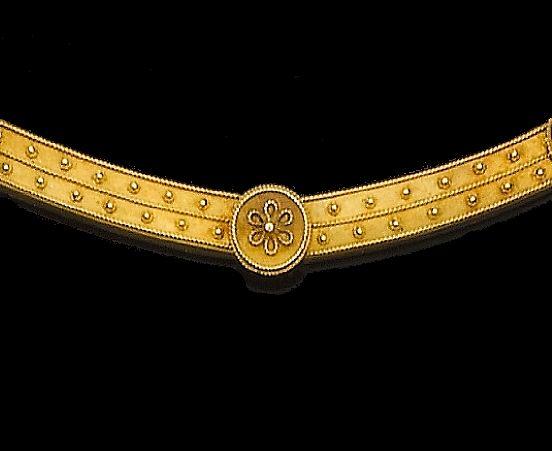 A 19th century gold collar necklace,