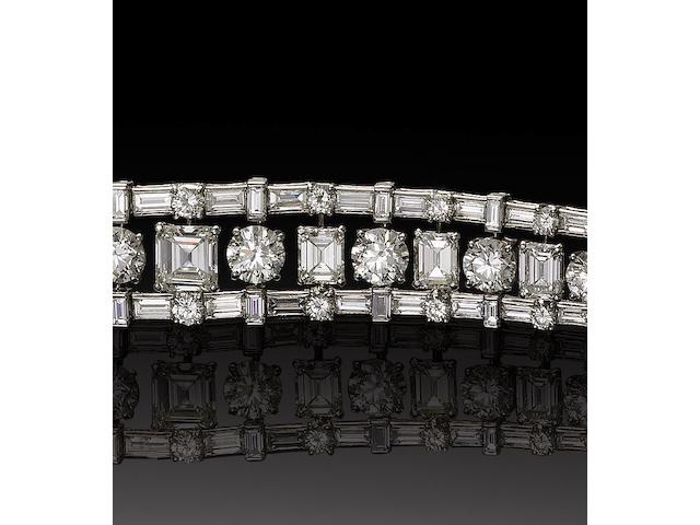 An impressive art deco diamond bracelet,