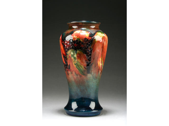 A Moorcroft 'Leaf and berry' flamb&#233; vase Circa 1935