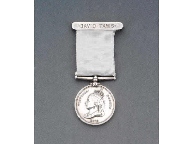 The Arctic Medal awarded to David Taws who served aboard H.M.S. Discovery in the 1875-76 Expedition,