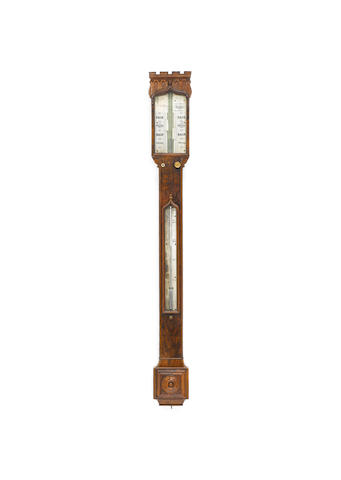 A late 19th century mahogany stick barometer Charles Frodsham, 84 Strand, London