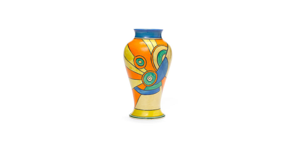 Clarice Cliff 'Sliced Circle' a Meiping vase, circa 1930