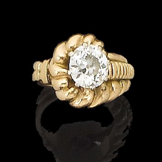 A diamond single-stone ring
