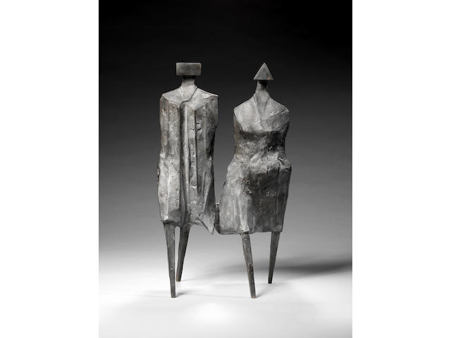 Lynn Chadwick CBE (British, 1914-2003) Walking Couple III 1987 42 cm. (16 1/2 in.) high