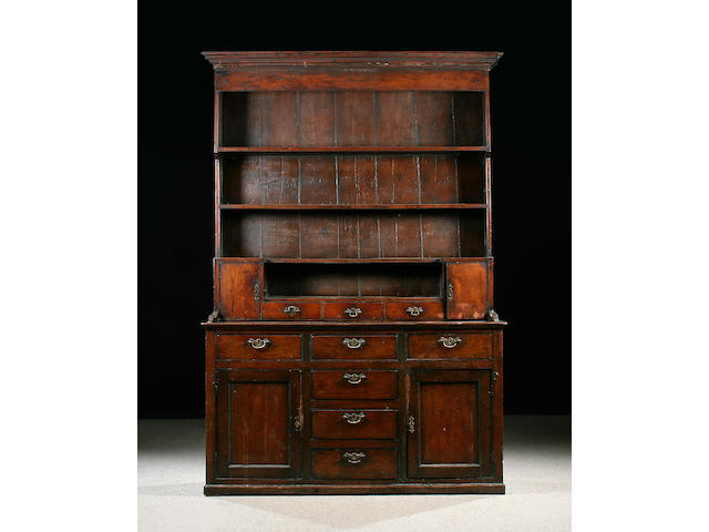 An unusual oak and fruitwood dresser, late 18th Century