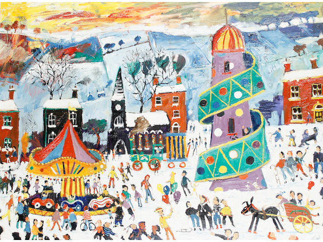 Simeon Stafford (British, born 1956) Fair in the Snow