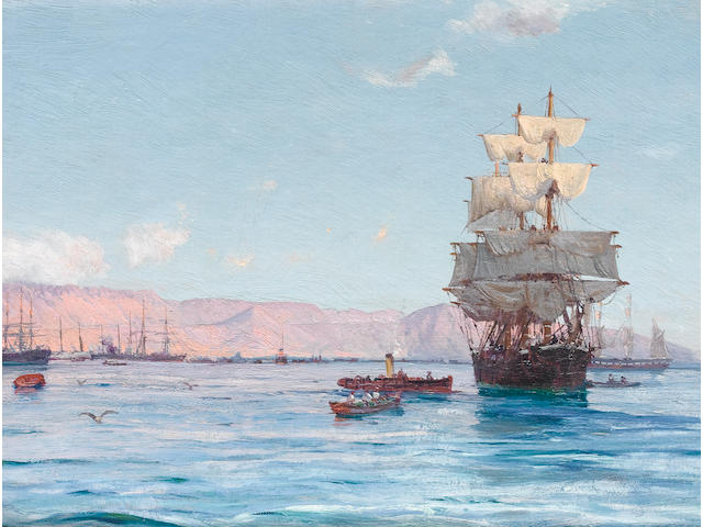 Thomas Jacques Somerscales (British, 1842-1927) Port of Iquique, Chile