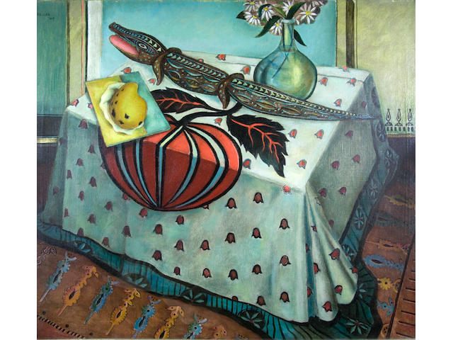 Alexis Preller (South African, 1911-1975) Still life with crocodile