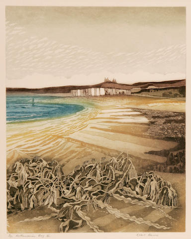 Robert Barnes (British, 20th Century) Northumbrian Bay III Etching, printed in colours, signed 'Robert Barnes'  (lower right) and numbered and titled  '5/100 Northumbrian Bay III' (lower left), 47 x 37.5cm