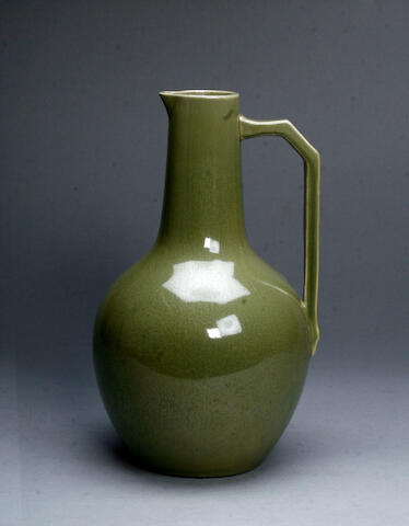 Bonhams A Green Pottery Pitcher After A Design By Christopher