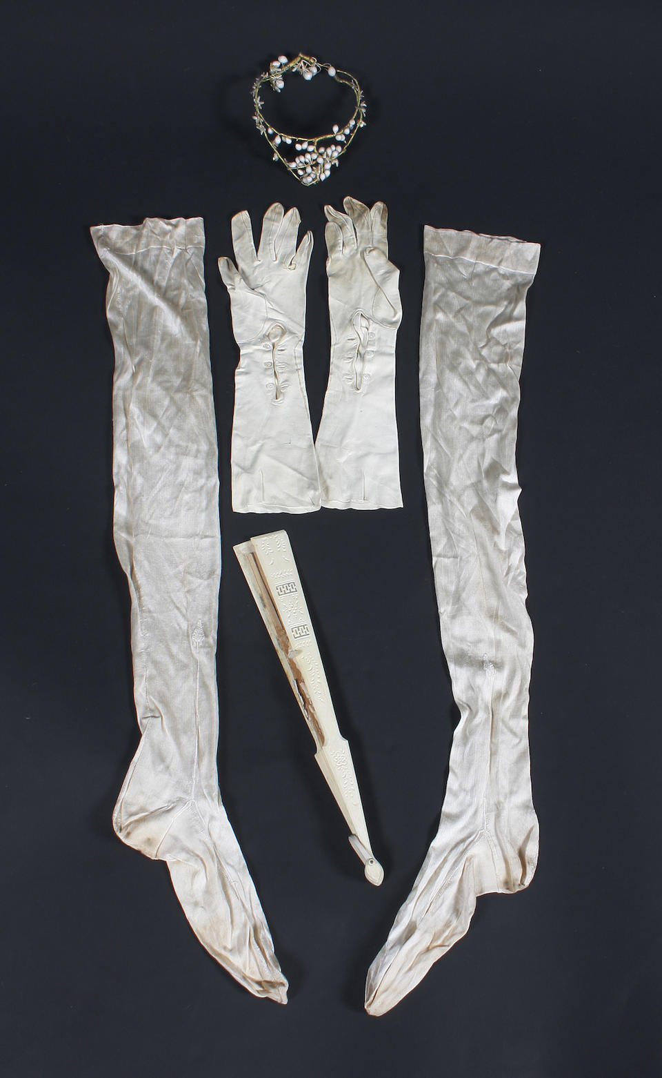 Bonhams : Late 19th century wedding outfits for bride and groom, 1880s