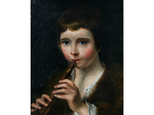 Follower of Thomas Barker of Bath (Pontypool 1769-1847 Bath) Portrait of a young boy playing a pipe,