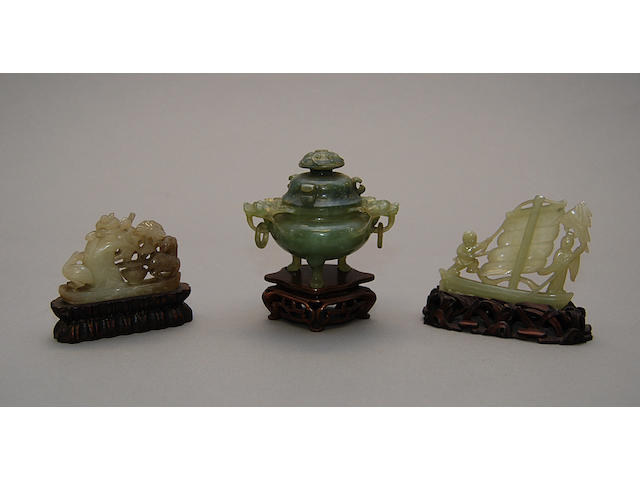 Three jadeite figures