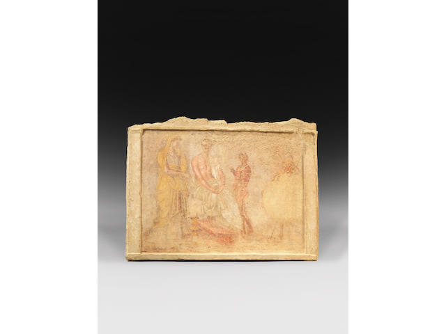 A Hellenistic terracotta funerary wall painting