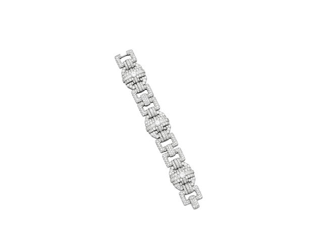 An Art Deco diamond bracelet,