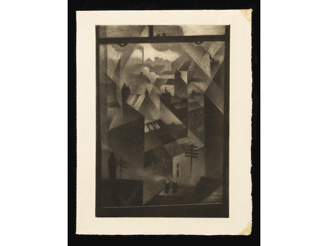 Christopher Richard Wynne Nevinson A.R.A. (British, 1889-1946) From an Office Window Mezzotint, 1918, a rich impression, on crisp laid paper, with margins, signed in pencil, 255 x 178mm (10 x 7in)(PL)(unframed)