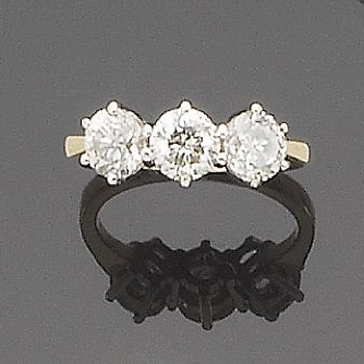 A diamond three-stone ring