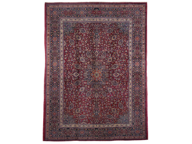 A Saber Mashed carpet North East Persia, 13 ft x 9 ft 9 in (395 x 297 cm)