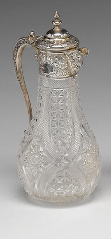A Victorian silver mounted glass claret jug, by Mappin Bros, London 1897,