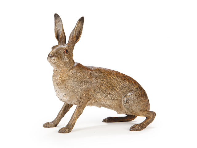 Franz BergmannA large Austrian cold painted figure of a hare