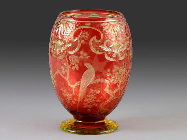 A glass vase,
