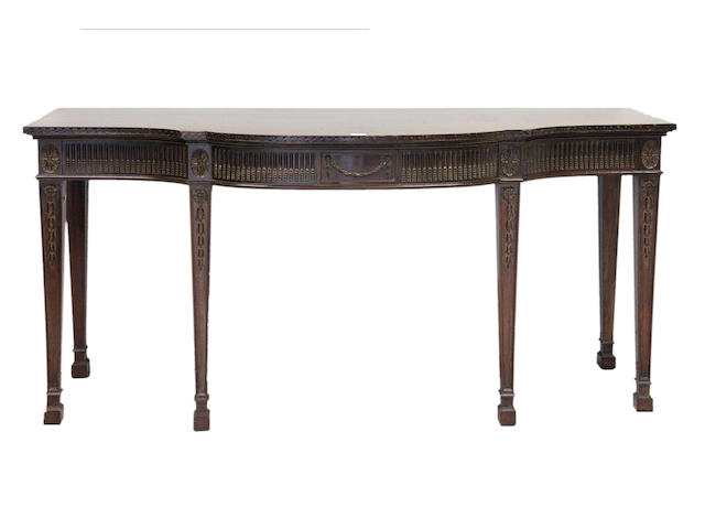 An Adam style mahogany sewing table - 110cm wide and another 170cm wide