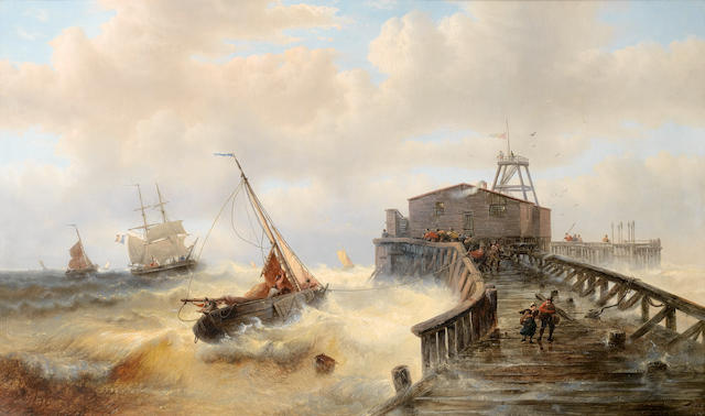 Fran&#231;ois-&#201;tienne Musin (Belgian, 1820-1888) The return of the fleet, Ostend