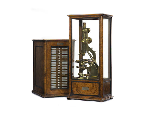 A large and important Moritz Pillischer "No. 1 First-Class" presentation compound monocular microscope, English, mid 19th century,