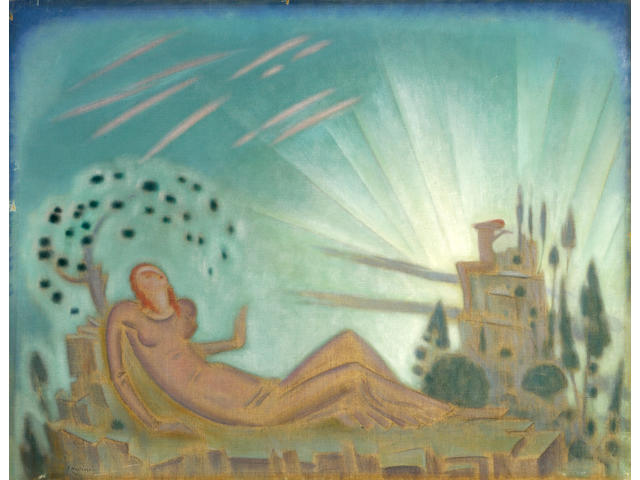 Constantinos Parthenis (Greek, 1878-1967) Dawn (Aurora) 77 x 98 cm