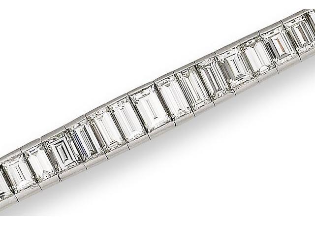 A diamond line bracelet,