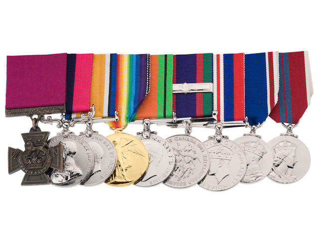 Collection of 4 medals awarded to L. Col Robert Shankland - V.C and DCM
