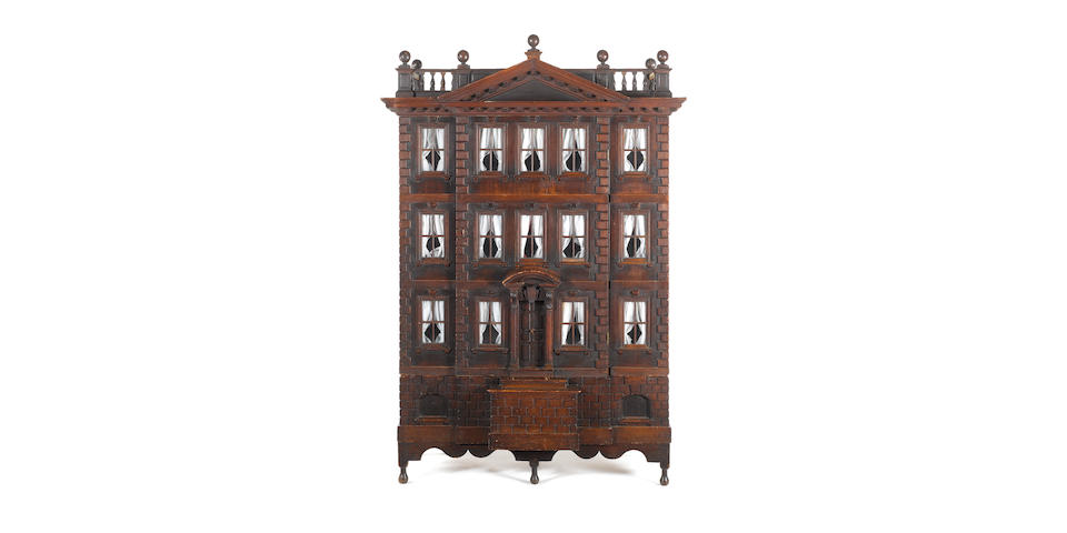 THE FORSTER BABY HOUSE: A rare George II Palladian carved mahogany Baby House