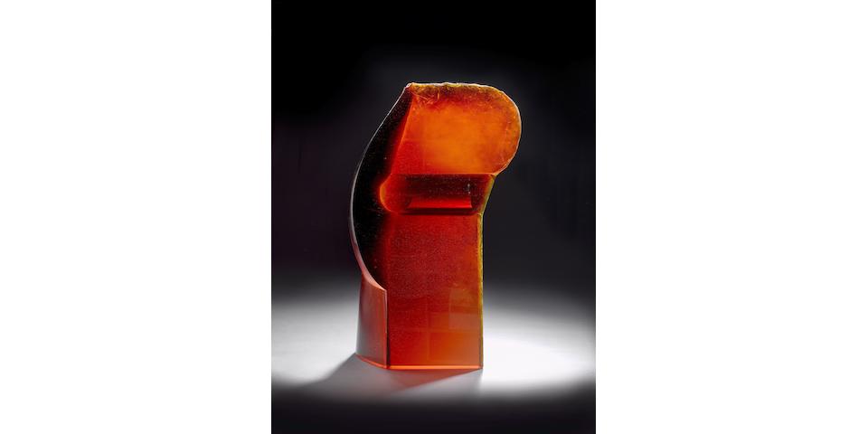 Stanislav Libensky (Czech, 1921-2002) and Jaroslava Brychtov&#225; (Czech, born 1924) &#8216;Queen&#8217; a large and impressive red cast-glass sculpture, 2003