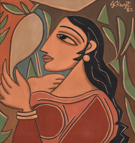 George Keyt (Sri Lanka, 1901-1993) Woman with Mirror,