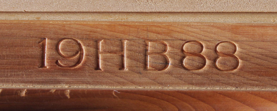 A small Hugh Birkett yew wood chest of 18th century design, circa 1988