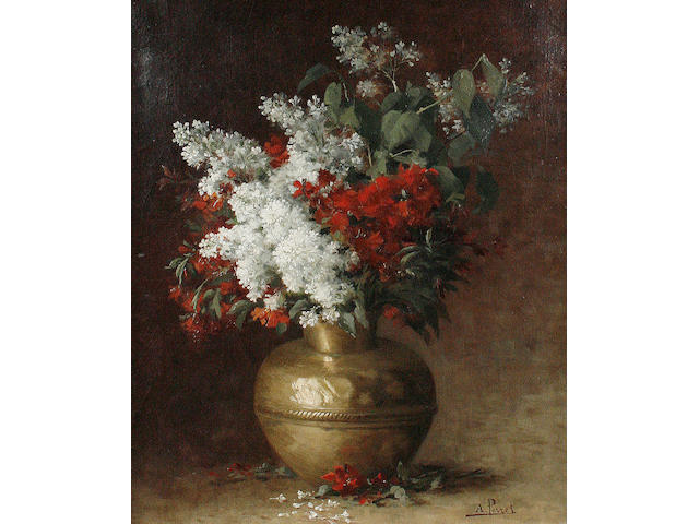 Aim&#233;  Perret (French, 1847-1927) A still life of flowers