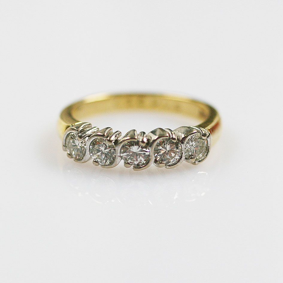A five stone diamond ring