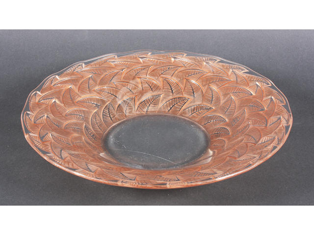 A Lalique glass shallow bowl