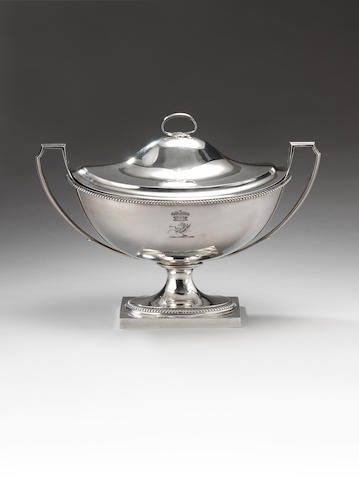 A George III silver two-handled soup tureen and cover, by Paul Storr, London 1799,