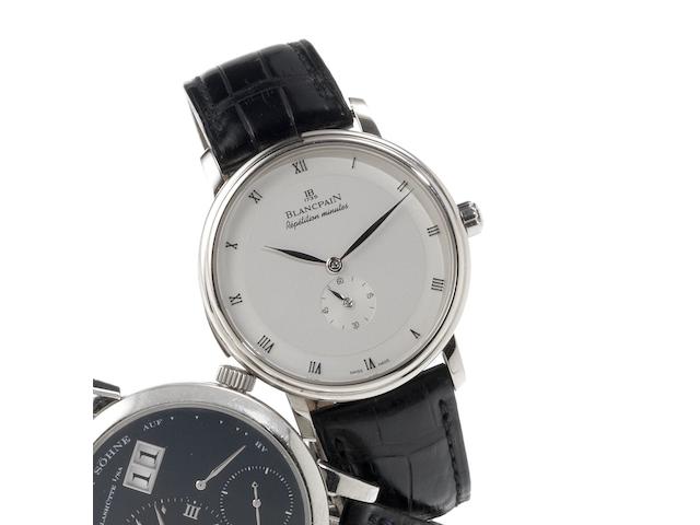 Blancpain. A very fine 18ct white gold automatic minute repeating wristwatch together with deployant claspVilleret, Repetition Minutes, Recent