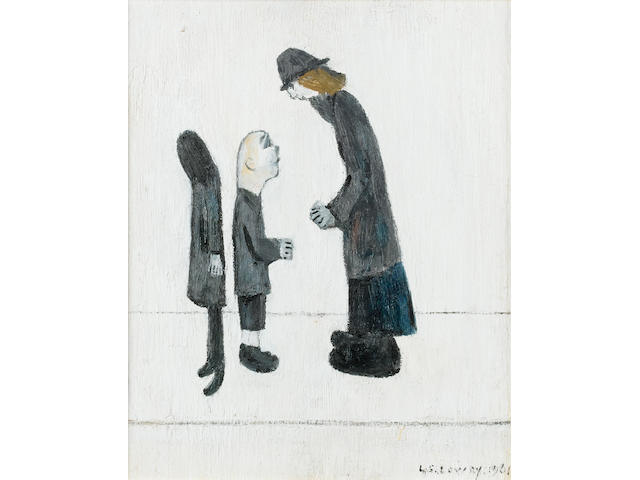 Laurence Stephen Lowry, R.A. (British, 1887-1976) The Encounter 28 x 23 cm. (11 x 9 in.)