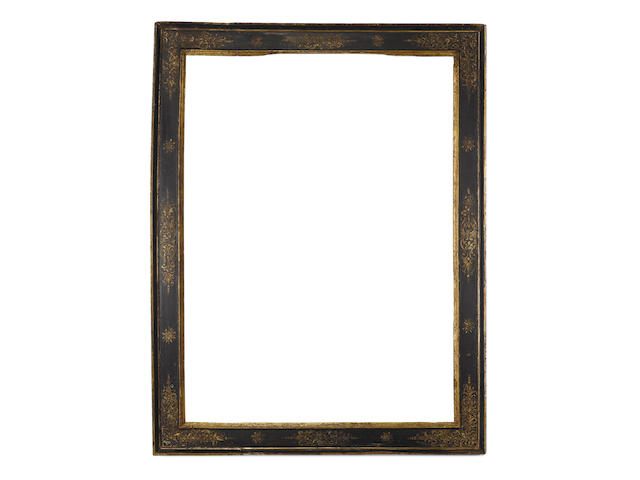 A Tuscan 16th Century ebonised and parcel gilt cassetta frame