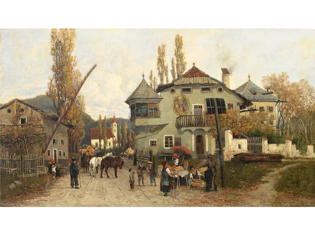 Theodor von H&#246;rmann (Austrian, 1840-1895) Orange sellers